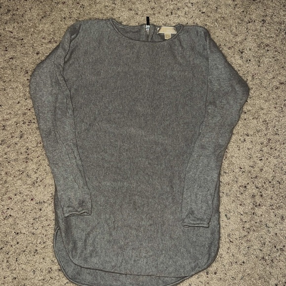 Michael Kors long scoop gray sweater back zipper size s - Picture 1 of 3